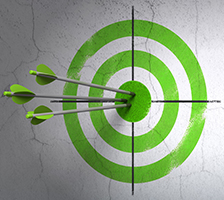 Data accuracy bulls-eye graphic