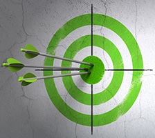 Data accuracy bulls-eye graphic